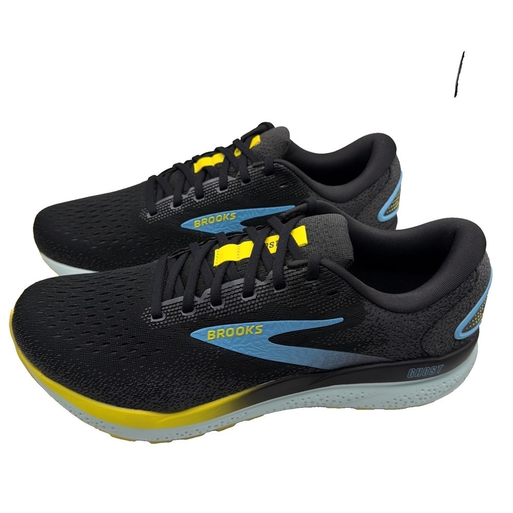 Brooks Ghost 16 Men's Running Shoes Black/Blue/Forged Iron Size 10D New